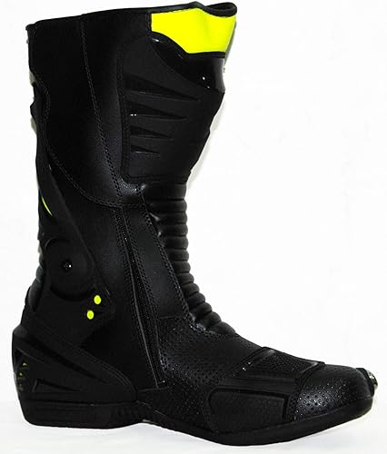 DRH Rapido Mens Motorbike Racing Boots Leather Sports Shoes