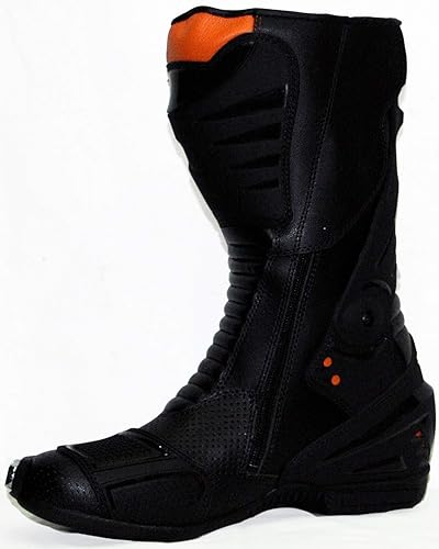 DRH Rapido Mens Motorbike Racing Boots Leather Sports Shoes