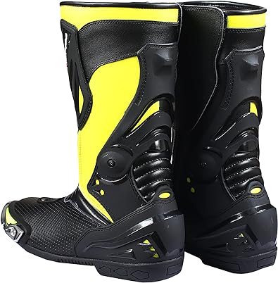 DRH Rapido Mens Motorbike Racing Boots Leather Sports Shoes