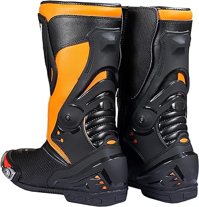 DRH Rapido Mens Motorbike Racing Boots Leather Sports Shoes
