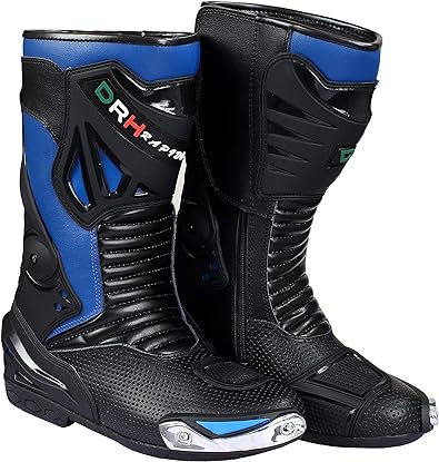 DRH Rapido Mens Motorbike Racing Boots Leather Sports Shoes