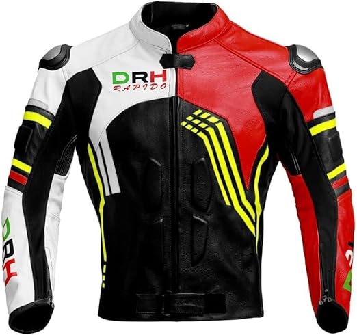 DRH Rapido Red Men's Motorbike Leather Jacket