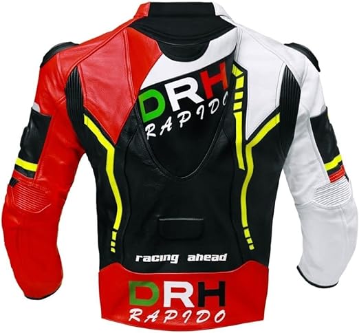 DRH Rapido Red Men's Motorbike Leather Jacket