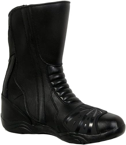 Black Touring Motorbike Leather Boots