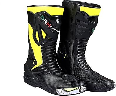 DRH Rapido Mens Motorbike Racing Boots Leather Sports Shoes