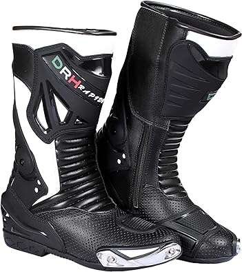 DRH Rapido Mens Motorbike Racing Boots Leather Sports Shoes