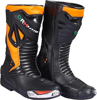 DRH Rapido Mens Motorbike Racing Boots Leather Sports Shoes