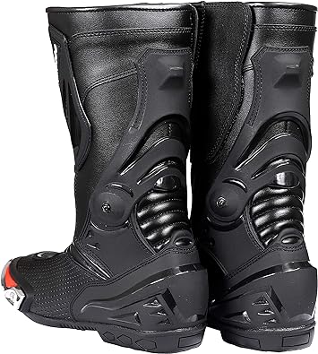 DRH Rapido Mens Motorbike Racing Boots Leather Sports Shoes